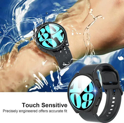 Vista 7 de Suoman Paquete de 4 + 4 fundas para Samsung Galaxy Watch 6 Classic de 1.575 pulgadas, protector de pantalla HD, cubierta protectora mate