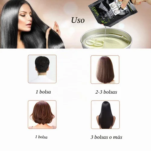 Vista 6 de Champú de tinte instantáneo para el cabello Champú semipermanente para el cabello - 10 bolsas/caja (negro)