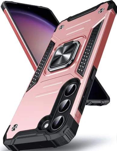Vista 79 de DASFOND Diseñada para funda Galaxy S8 con soporte, anillo metálico giratorio mejorado de 360°, soporte kickstand de grado militar, resistente a