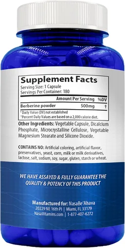 Vista 3 de Suplemento de berberina de fácil absorción de 500 mg Suplemento nutricional a base de hierbas GLP-1 con berberina 500 mg Ayuda a mantener un