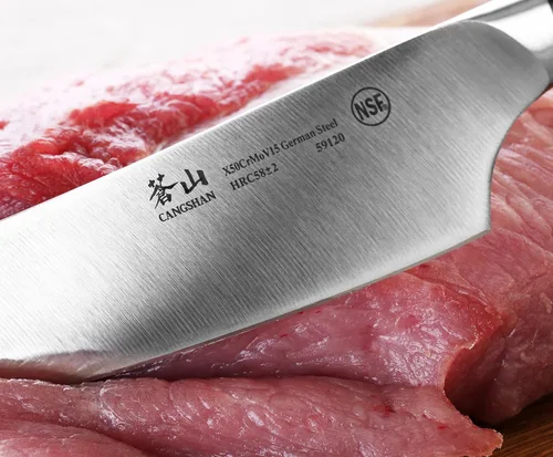 Vista 6 de Cangshan D Series 59120 Cuchillo de chef forjado de acero alemán, 8 pulgadas
