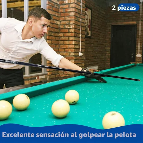 Vista 6 de Tacos de billar profesionales duraderos de carbono de 58 pulgadas para cabeza pequeña, accesorios de billar (negro)