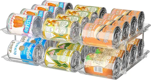 Vista 8 de Organizador de latas para despensa, 3 juegos de 4 niveles, organizador de almacenamiento de latas, organizador de latas de soda para refrigerador