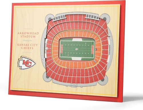 Vista 15 de YouTheFan Arte de pared de 5 capas con vista del estadio de la NFL