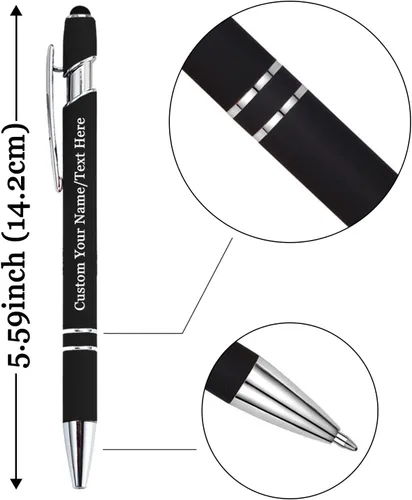 Vista 4 de Bolígrafos personalizados a granel, 10 bolígrafos personalizados con nombre, mensaje de texto, bolígrafo grabado personalizado con punta de lápiz