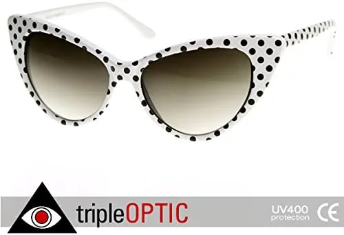 Vista 5 de zeroUV - Women's Retro Polka Dot Oversize Cat Eye Sunglasses 54mm