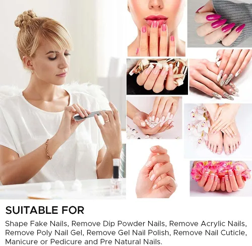 Vista 4 de Karlash 10 Uds profesional de doble cara limas de uñas Emery Board Grit Black Gel cosmético manicura pedicura Lima negra 100/180