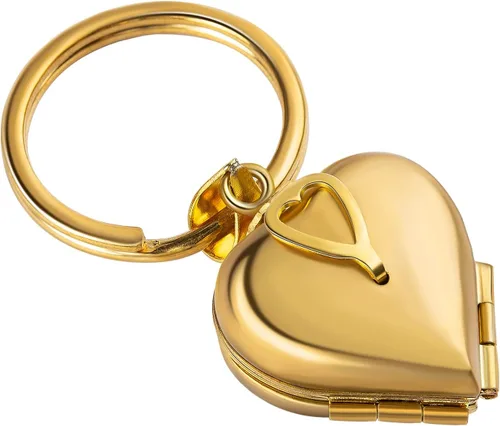 Vista 3 de Llavero personalizado con foto, llavero personalizado con medallón de imagen, llavero de regalo para novio y novia