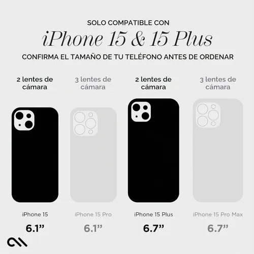 Vista 2 de Case-Mate Protector de lente de cámara con anillos parpadeantes para iPhone 15 / iPhone 15 Plus - Doble vidrio templado - Duradero, antiarañazos