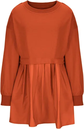 Vista 2 de Zkuisw Summer Dresses for Women 2024 Oversized Sweatshirt Dress Long Sleeve Patchwork Pullover Tops Flowy Pleated Mini Dress