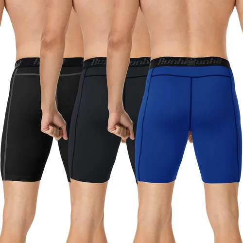 Vista 2 de Runhit - Pantalones cortos deportivos de compresión para hombre, de elastano para correr y entrenar