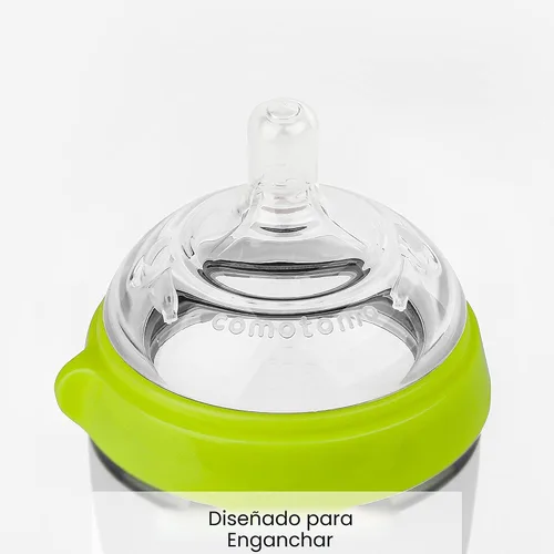 Vista 2 de Comotomo Paquete doble de biberones para bebé, verde, 5oz