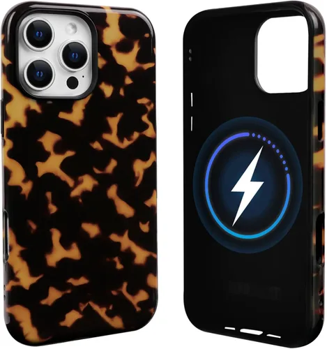 Vista 53 de NITITOP Funda magnética compatible con iPhone 11, compatible con MagSafe lindo diseño estético de leopardo ámbar tortuga para mujeres, hombres