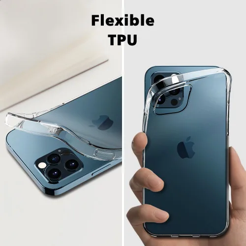 Vista 2 de Funda transparente para iPhone 12 Pro Max, ultrafina, flexible, resistente a los arañazos, gel de TPU de goma suave de silicona protectora