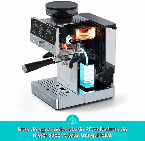 Vista 4 de CASABREWS MARENZA Máquina de café expreso con molinillo integrado y varita