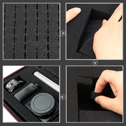 Vista 6 de Fuimlar Estuche rígido de EVA con espuma, 8.5 x 6.5 x 3.75 pulgadas, funda digital rígida EVA a prueba de golpes, adecuada para el almacenamiento