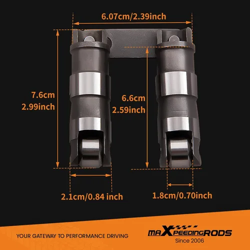 Vista 6 de maXpeedingrods para elevadores de rodillos Chevy 350, elevadores de rodillos hidráulicos para Chevy SBC Small Block V8 350 265 283 327 302 307 400