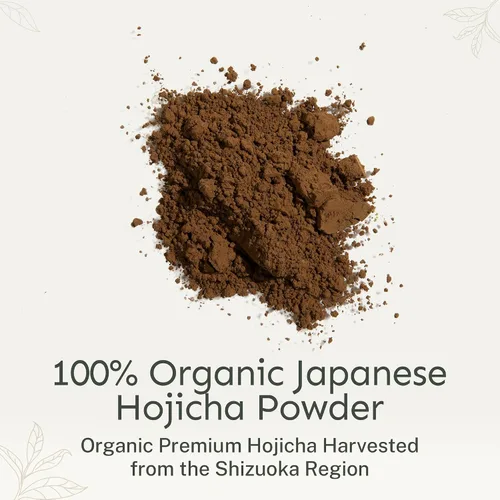 Vista 7 de Yu Tea - Té verde orgánico de Hojicha en polvo, 75 porciones, rico en antioxidantes y EGCG, té verde tostado japonés puro, alternativa baja