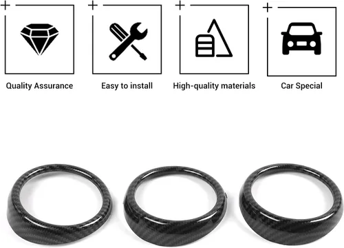Vista 3 de Hoolcar Cubierta de ventilación de aire acondicionado con control central para Ford Mustang 2015-2020, fibra de carbono