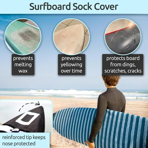 Vista 2 de Funda de calcetín para tabla de surf y funda para tabla de paddleboard Surf Squared - Bolsa protectora elástica ligera para tabla de surf