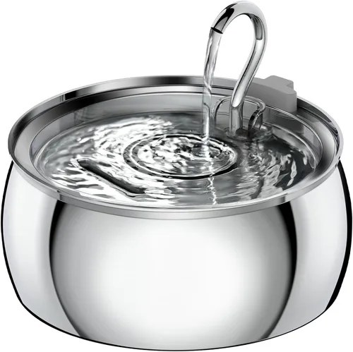 Vista 8 de Fuente de agua para gatos de acero inoxidable de 4.0L/1.1 galones para beber, fuente de agua para mascotas para gatos en interiores, bomba ultra