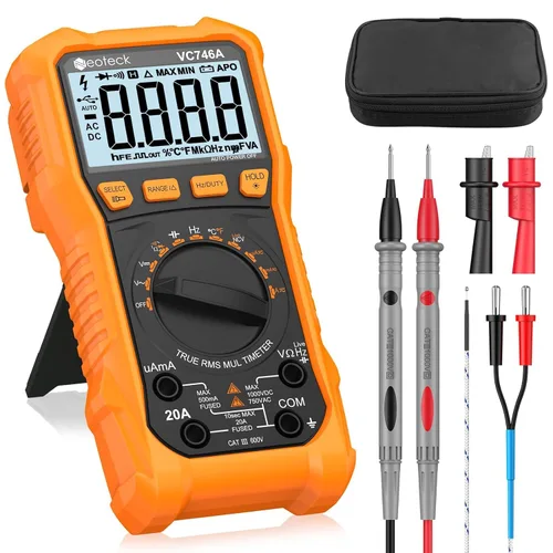 Vista 9 de Neoteck Multímetro digital TRMS de 6000Counts para 750VDC 1000VAC AC/DC Rojo