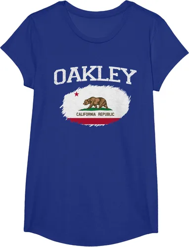Vista 65 de OAKLEY CA CALIFORNIA Flag Vintage USA Sports Hombre Mujer Camiseta, Negro