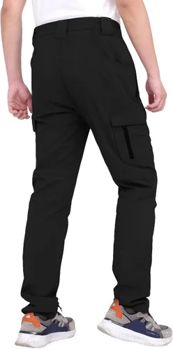 Vista 2 de WORK IDEA Pantalones de senderismo para hombre, impermeables, ligeros, pantalones de pesca al aire libre con bolsillos tipo cargo