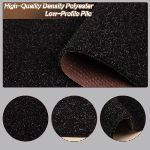 Vista 2 de Alfombras de pasillo de 2 x 2 pies con respaldo de goma, alfombras de pasillo para interiores y exteriores, color negro, se puede utilizar como