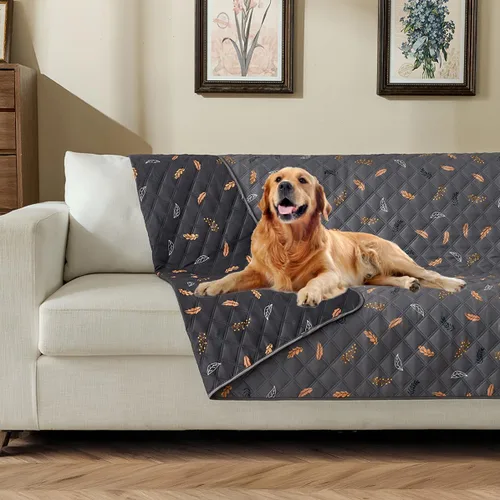 Vista 22 de Funda reversible para cama de perro con forro impermeable, funda deslizable resistente al agua, protector de muebles y manta para mascotas, funda
