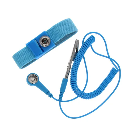 Vista 2 de Othmro Correa de muñeca ESD antiestática inalámbrica PV18, pulsera antiestática inalámbrica, correa de muñeca tejida flexible, banda de descarga