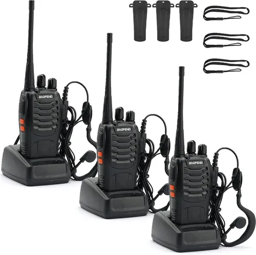 Vista 10 de BAOFENG BF-888S Walkie Talkies para adultos de largo alcance profesional de mano de 16 canales de radio bidireccional con auriculares, batería
