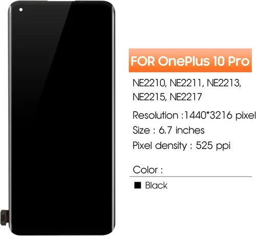 Vista 2 de Pantalla para Oneplus 10 Pro Reemplazo de pantalla para 1+10 Pro LCD Pantalla NE2210, NE2211, NE2213, NE2215, NE2217 Pantalla táctil Digitalizador