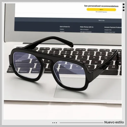 Vista 5 de Gafas de aviador con bloqueo de luz azul para mujeres y hombres, anteojos cuadrados con parte superior plana para computadora, TV, antifatiga ocular