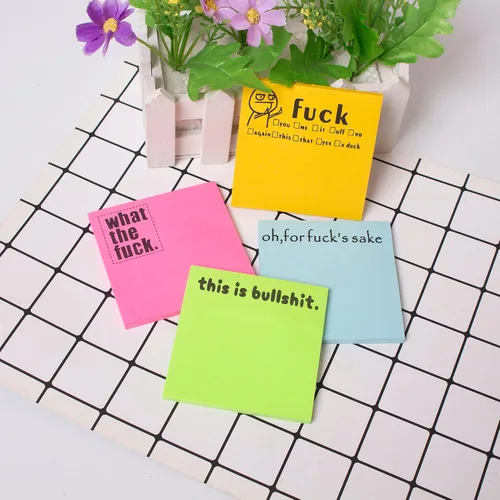 Vista 2 de Fresh Outta Fucks - Juego de notas adhesivas divertidas y bolígrafo, regalo de elefante blanco, divertido accesorio de escritorio, regalos
