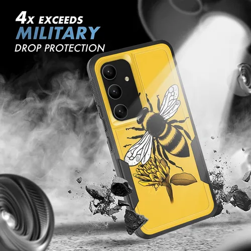 Vista 111 de Funda para Galaxy A14 5G, resistente de doble capa híbrida de policarbonato duro, goma suave, a prueba de golpes, funda protectora resistente