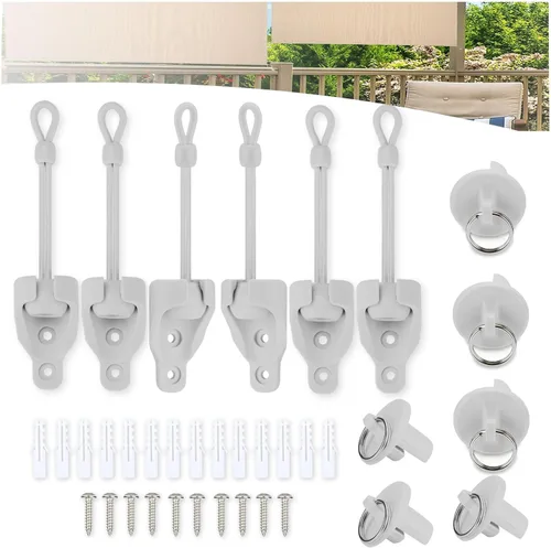 Vista 13 de Coolaroo - Piezas de repuesto para atar sombra y tapa de extremo con kit de anillo, resistencia a la intemperie, compatible con persianas