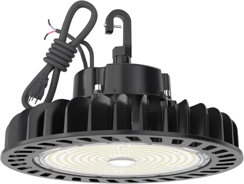 Vista 9 de HYPERLITE Luces LED High Bay de 100 W, 14,500 lm (145 lm/w) 5000 K, 1-10 V, regulable, cable de 5' con enchufe de 110 V, gancho de EE. UU., listado
