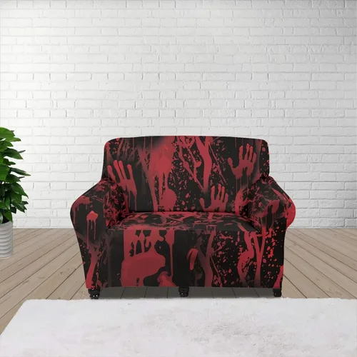 Vista 10 de Funda de sofá con diseño de árbol de bandera estadounidense para sofás y sofás, decoración navideña, funda antideslizante para sofá de 1 cojín