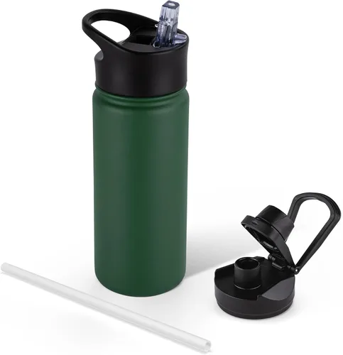 Vista 42 de Botella de agua aislada de 64 onzas con tapas de pajita y boquilla, jarra de agua de acero inoxidable de medio galón con mango de paracord, vacío