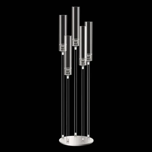 Vista 28 de Centros de mesa de candelabro negro de 35 pulgadas, 10 piezas, para mesas, 5 brazos, centros de mesa de boda para decoraciones