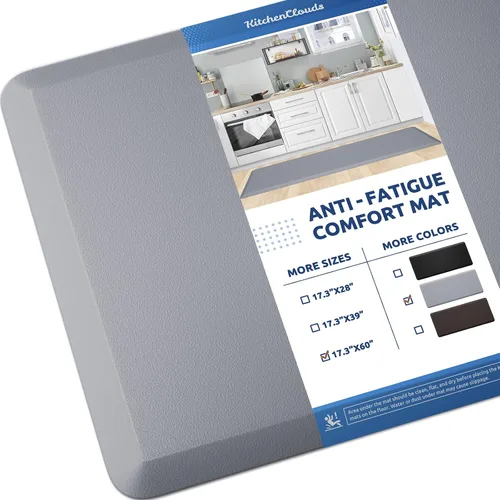 Vista 41 de KitchenClouds Alfombra de Cocina Acolchada Anti Fatiga 17.3"x28" Impermeable, Antideslizante, Alfombras de Pie y Comodidad para Escritorio/Piso