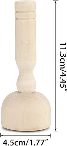 Vista 2 de OwnMy Juego de sellos de arcilla de madera, sellos de mango de masa de juego de madera, herramientas de cerámica con mango de madera, juego de 4