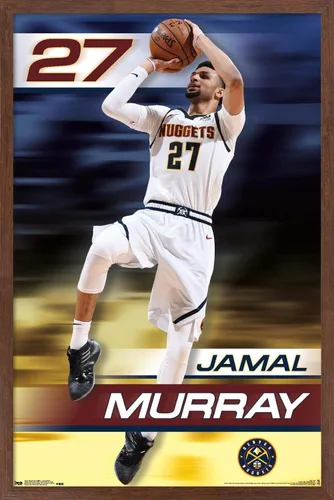 Vista 10 de Trends International NBA Denver Nuggets - Póster de pared de Jamal Murray 19, 14.725 x 22.375 pulgadas, versión enmarcada de madera de granero