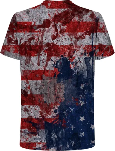 Vista 4 de Brnmxoke Camisetas para hombre del 4 de julio, camisetas de moda con estampado de día independiente, camisetas casuales de fitness, deportes, blusas