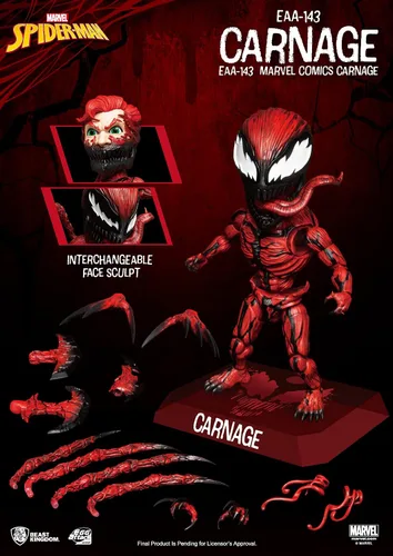 Vista 2 de Beast Kingdom Marvel Comics: Carnage EAA-143 Egg Attack Figura de acción, multicolor