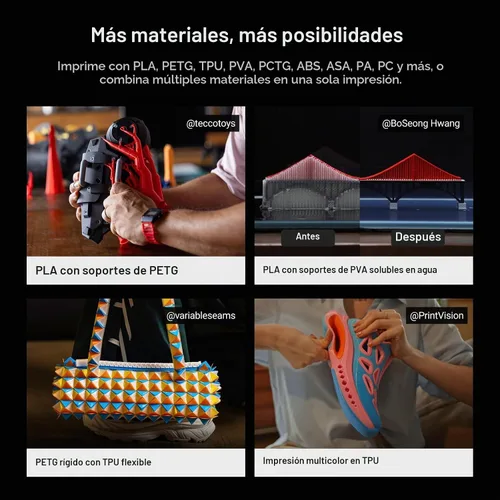 Vista 4 de Snapmaker Impresora 3D U1,Cabezal de 4 herramientas con cambiador