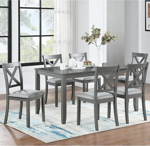 Vista 31 de Harper & Bright Designs Juego de mesa de comedor de 6 piezas con sillas