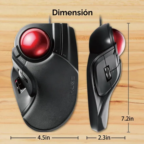 Vista 8 de ELECOM M-HT1URBK - Ratón de Trackball enorme, con cable, accionado