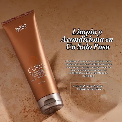 Vista 2 de SURFACE Crema limpiadora para rizos de cabello – define, añade brillo y proporciona longevidad de estilo sin encrespamiento – 6 onzas líquidas